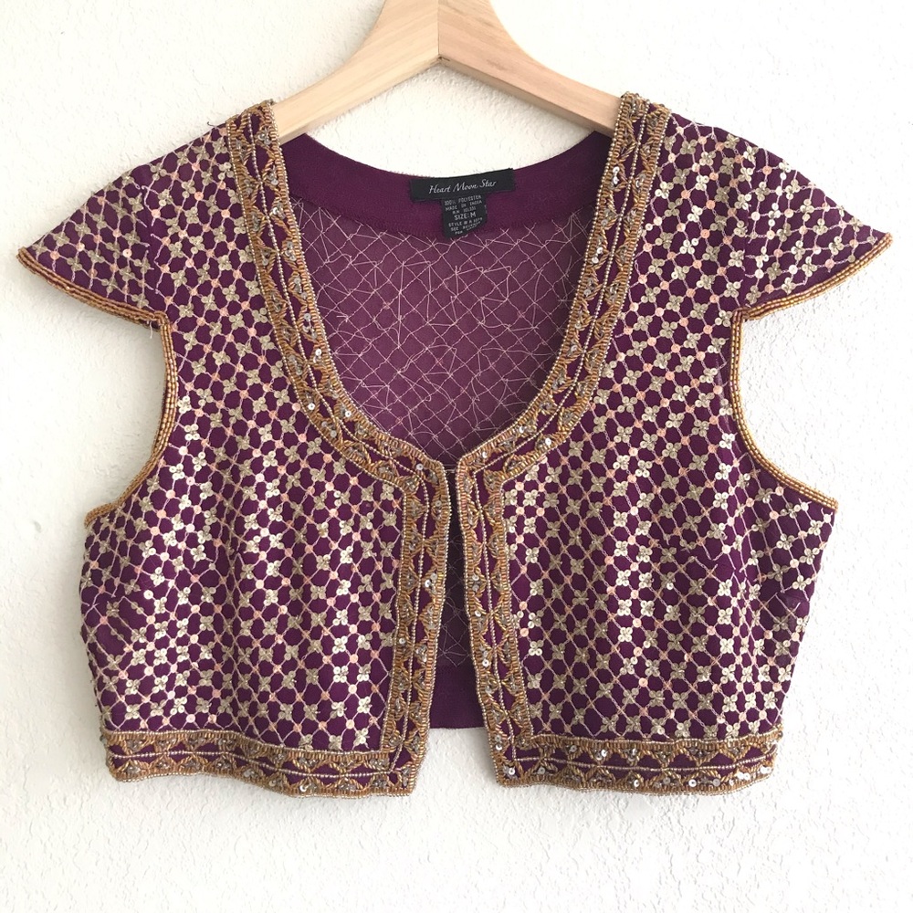 Rampage Purple and Gold Crop Top